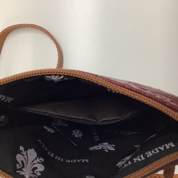 Leather multi color side bag made in Italy Preowned - Picture 3 of 3